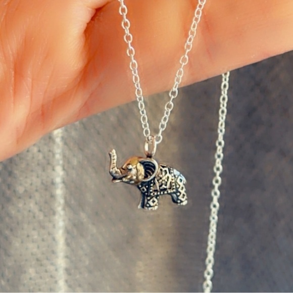 Sterling Silver Bali Elephant Necklace - Picture 3 of 7